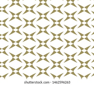 Four-star blend pattern with rhombus. Background monochrome geometric abstract golden brown color suitable for fabric motifs.