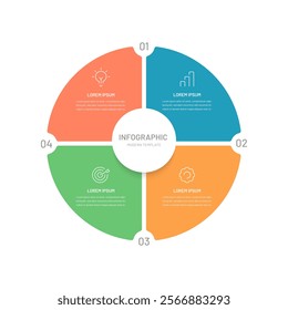 Four-step informative business infographics for a website or presentation, report. Editable icons