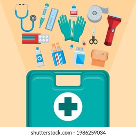 fourteen first aid set icons