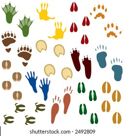 Fourteen Sets of Animal Tracks, change the colors as you like