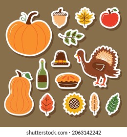 fourteen thanksgiving celebration set icons