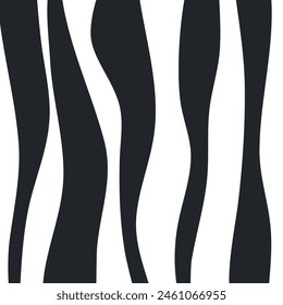 Fourth Abstract minimalist wavy line dark grey. Printable wall art illustration. Zebra line skin background. black and white art monochrome
