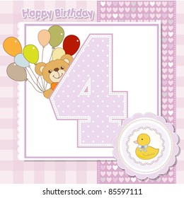 the fourth anniversary of the birthday card