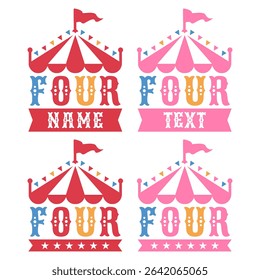 Fourth Birthday Carnival Circus Theme Designs