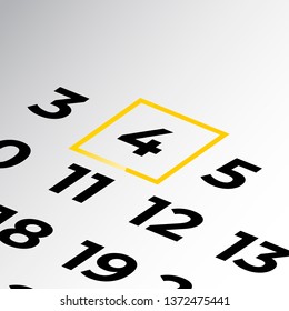 fourth day of the calendar vector isometric calendar 