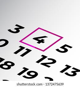 fourth day of the calendar vector isometric calendar 