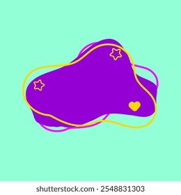 Fourth Funny Minimalist Abstract Shape Element with Star and Love icon. Fifth Style Shape Element. High Quality Vector Icon. Editable Vector