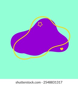 Fourth Funny Minimalist Abstract Shape Element with Star and Love icon. Second Style Shape Element. High Quality Vector Icon. Editable Vector