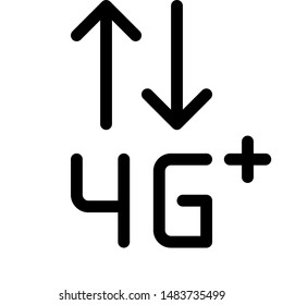 Fourth generation network plus and internet connectivity logotype