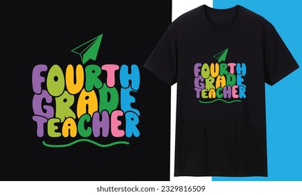 Fourth grade stud - 100 Days Of School. Typography Lettering T shirt Design. Typography Funny Phrase. Funny Teacher Quote.