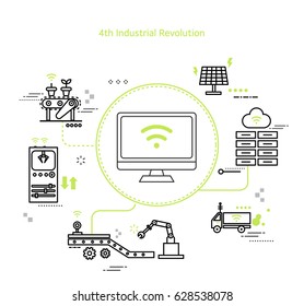 Icono de la cuarta línea de la industria