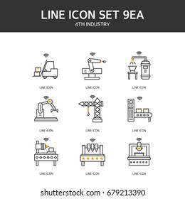 Fourth Industry Line Icon