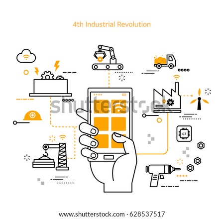 Fourth Industry Line Icon