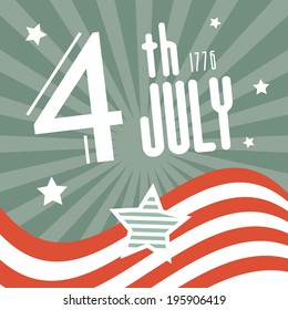 Fourth July 1776 Independence Day Retro Background