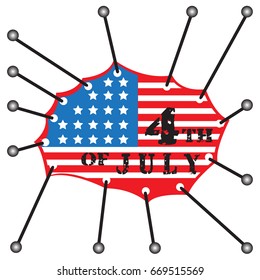 Fourth of July, July 4 Th typographic design, Independence day background.