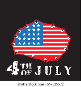 Fourth of July, July 4 Th typographic design. 