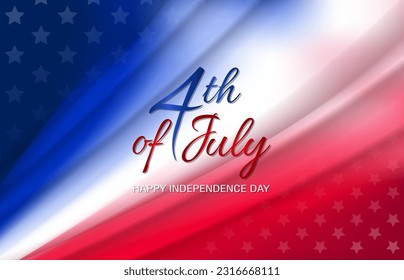 Fourth of July. 4th of July background design with dynamic fluid american flag gradient colors