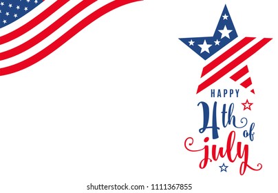 Fourth of July. 4th of July celebration holiday banner. USA Independence Day poster with blank place. Motion dynamic concept design. Vector illustration