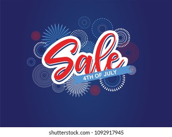 Fourth of July. 4th of July holiday banner. USA Independence Day banner for sale, discount, advertisement, web etc. vector illustration