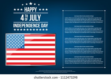 Fourth of July. 4th of July holiday banner. USA Independence Day banner for sale, discount, advertisement, web etc