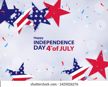 Fourth of July. 4th of July holiday banner. USA Independence Day background for sale, discount, advertisement, web. Place for your text