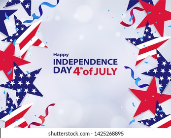 Fourth of July. 4th of July holiday banner. USA Independence Day background for sale, discount, advertisement, web. Place for your text
