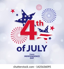 Fourth of July. 4th of July holiday banner. USA Independence Day background for sale, discount, advertisement, web. Place for your text