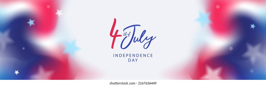 Fourth July  4th July holiday banner  poster  Modern minimal design template and stars   fluid gradient in colors american flag  USA Independence Day background for greetings  sale  ads