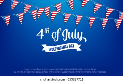 Fourth of July. 4th of July holiday banner. USA Independence Day banner for sale, discount, advertisement, web etc