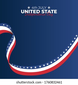 Fourth of July or July 4th (Translate: Independence Day United States) is the America National Day and Republic Day, which is celebrated on July 4 each year. vector illustration