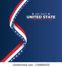Fourth of July or July 4th (Translate: Independence Day United States) is the America National Day and Republic Day, which is celebrated on July 4 each year. vector illustration