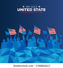 4 de julio o 4 de julio (Traducción: El Día de la Independencia (Estados Unidos) es el Día Nacional de Estados Unidos y el Día de la República, que se celebra el 4 de julio de cada año. ilustración vectorial