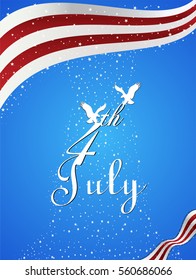 Fourth of July with American Flag