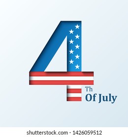 Fourth of July. American Independence Day. Vector illustration with USA flag for Happy Independence Day banner or poster design