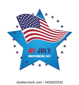 Fourth of July American Independence Day, Vector Illustration Background