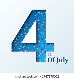 Fourth of July. American Independence Day. Vector illustration with USA flag for Happy Independence Day