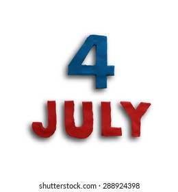 The fourth of July, American Independence Day background vector. Plasticine modeling.