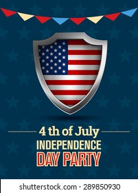 fourth of July, American Independence Day celebration invitation card