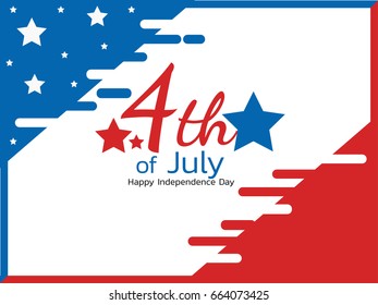 Fourth of July American Independence Day frame banner design template vector.
