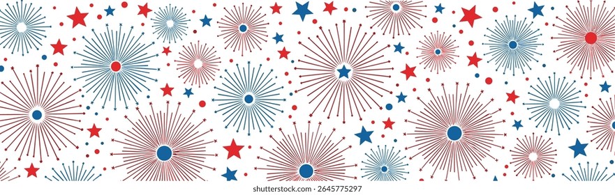Fourth July background, 4th July border, Independence banner