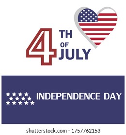 Fourth of July background , American Independence Day vector illustration , 4th of July typographic design USA.