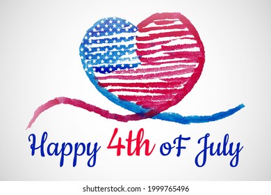Fourth of July background, American Independence Day vector Watercolor illustration, USA Independence Day, USA Independence Day Text Space Watercolor Background.