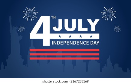 Fourth of July background - American Independence Day vector illustration - 4th of July typographic design USA