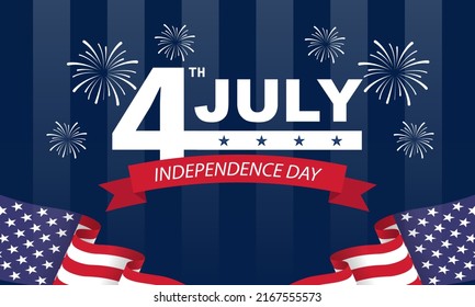 Fourth of July background - American Independence Day vector illustration - 4th of July typographic design USA