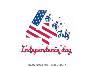 Fourth of July background design, American Independence Day vector illustration, 4th of July typography