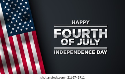Fourth of July Background Design. Banner, Poster, Greeting Card. Vector Illustration.