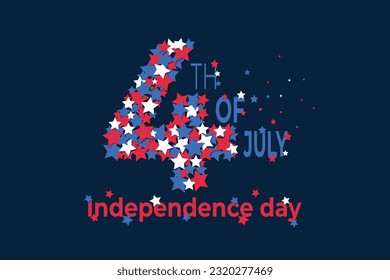 Vierte Julihintergrund, Design-Illustration, American Independent Day Illustration Design mit dunkelblauem Hintergrund