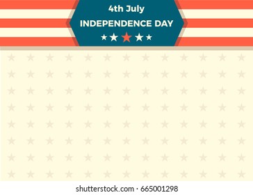 Fourth of July background with header and pattern for presentations, websites etc. Vector design