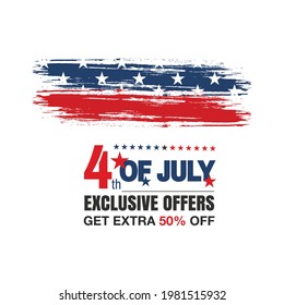 Fourth of July background, USA Independence Day 4th of July typographic design USA
