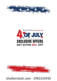 Fourth of July background, USA Independence Day 4th of July typographic design USA
